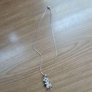 Silver Necklace with Monkey Pendant